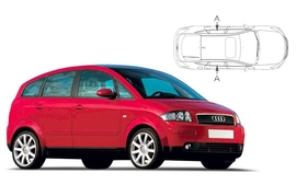 Sluneční clony na okna - AUDI A2 Hatchback (2000-2005) - Len na bočné stahovacie sklá (AU-A2-5-A/18)