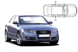 Sluneční clony na okna - AUDI A4/S4 Sedan (2000-2008) - Len na bočné stahovacie sklá (AU-A4-4-A/18)