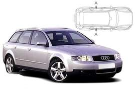 Sluneční clony na okna - AUDI A4/S4 Combi (2000-2008) - Len na bočné stahovacie sklá (AU-A4-E-A/18)