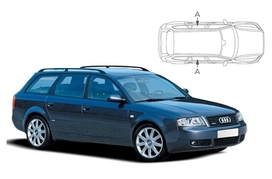 Sluneční clony na okna - AUDI A6/S6 Combi (1997-2005) - Len na bočné stahovacie sklá (AU-A6-E-A/18)