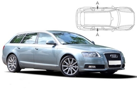 Sluneční clony na okna - AUDI A6/S6 Combi (2005-2011) - Len na bočné stahovacie sklá (AU-A6-E-B/18)