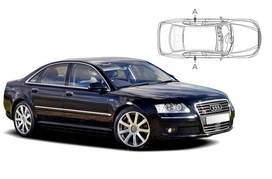 Sluneční clony na okna - AUDI A8/S8 Sedan (2002-2010) - Len na bočné stahovacie sklá (AU-A8-4-A/18)