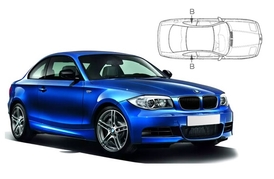 Sluneční clony na okna - BMW 1 Coupé (2007-2014) - Len na bočné stahovacie sklá (BMW-1SER-2-A/18)