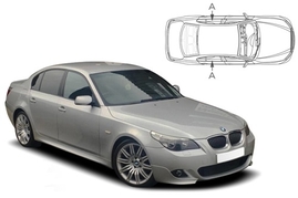 Sluneční clony na okna - BMW 5 Sedan (2003-2010) - Len na bočné stahovacie sklá (BMW-5SER-4-B/18)