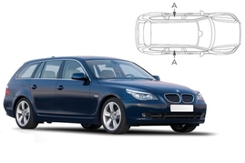 Sluneční clony na okna - BMW Serie 5 Combi (2004-2010) - Len na bočné stahovacie sklá (BMW-5SER-E-B/18)