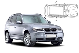 Sluneční clony na okna - BMW X3 (2003-2010) - Len na bočné stahovacie sklá (BMW-X3-5-A/18)