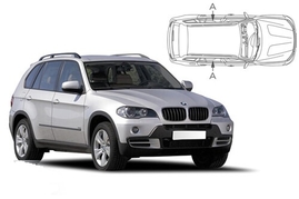 Sluneční clony na okna - BMW X5 (2006-2013) - Len na bočné stahovacie sklá (BMW-X5-5-B/18)