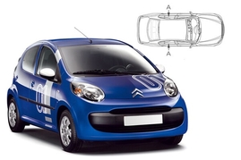 Sluneční clony na okna - CITROEN C1 hatchback 5dv. (2005-2014) - Len na bočné stahovacie sklá (CIT-C1-5-A/18)