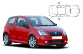 Sluneční clony na okna - CITROEN C2 Hatchback (2003-) - Len na bočné stahovacie sklá (CIT-C2-3-A/18)