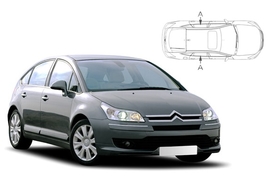 Sluneční clony na okna - CITROEN C4 Hatchback (2004-2011) - Len na bočné stahovacie sklá (CIT-C4-5-A/18)