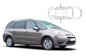 Sluneční clony na okna - CITROEN C4 Grand Picasso (2006-2013) - Len na bočné stahovacie sklá (CIT-C4GPI-5-A/18)