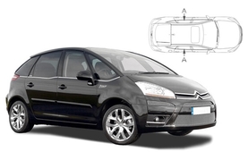 Sluneční clony na okna - CITROEN C4 Picasso (2006-2013) - Len na bočné stahovacie sklá (CIT-C4PI-5-A/18)