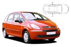 Sluneční clony na okna - CITROEN Xsara Picasso (1999-2009) - Len na bočné stahovacie sklá (CIT-XSPI-5-A/18)