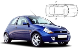 Sluneční clony na okna - FORD KA 3dv. (1996-2008) - Len na bočné stahovacie sklá (FOR-KA-3-A/18)