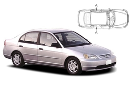 Sluneční clony na okna - HONDA Civic Sedan (2001-2006) - Len na bočné stahovacie sklá (HON-CIVI-4-A/18)