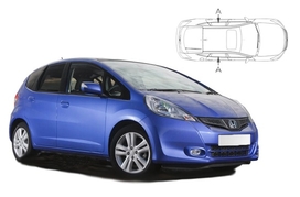 Sluneční clony na okna - HONDA Jazz hatchback (2008-2014) - Len na bočné stahovacie sklá (HON-JAZZ-5-B/18)