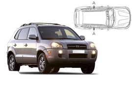 Sluneční clony na okna - HYUNDAI Tucson (2004-2010) - Len na bočné stahovacie sklá (HYU-TUCS-5-A/18)