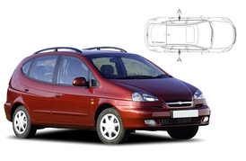 Sluneční clony na okna - CHEVROLET Tacuma Hatchback (2000-) - Len na bočné stahovacie sklá (CHE-TACU-5-A/18)