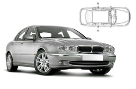 Sluneční clony na okna - JAGUAR X-Type sedan (2001-2004) - Len na bočné stahovacie sklá (JAG-XTYP-4-A/18)