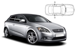 Sluneční clony na okna - KIA ProCeed 3dv. (2007-2012) - Len na bočné stahovacie sklá (KIA-CEED-3-A/18)