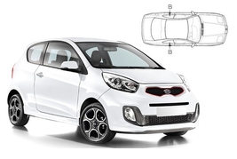 Sluneční clony na okna - KIA Picanto 3dv. (2011-2017) - Len na bočné stahovacie sklá (KIA-PIC-3-B/18)