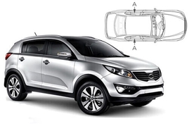 Sluneční clony na okna - KIA Sportage (2010-2015) - Len na bočné stahovacie sklá (KIA-SPOR-5-C/18)