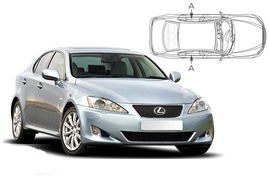 Sluneční clony na okna - LEXUS IS sedan (2005-2013) - Len na bočné stahovacie sklá (LEX-IS-4-B/18)