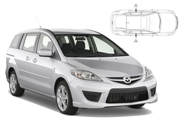 Sluneční clony na okna - MAZDA 5 (2005-2011) - Len na bočné stahovacie sklá (MAZ-5-5-A/18)