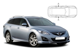 Sluneční clony na okna - MAZDA 6 Combi (2007-2012) - Len na bočné stahovacie sklá (MAZ-6-E-B/18)