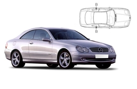 Sluneční clony na okna - MERCEDES-BENZ Serie CLK coupé (2002-2009) - Len na bočné stahovacie sklá (MB-CLK-2-B/18)