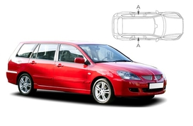 Sluneční clony na okna - MITSUBISHI Lancer Combi (2003-2008) - Len na bočné stahovacie sklá (MIT-LANC-E-A/18)