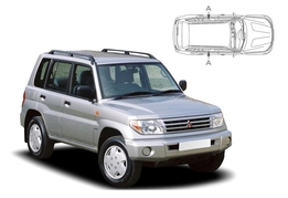 Sluneční clony na okna - MITSUBISHI Pajero Pinin (1998-2007) - Len na bočné stahovacie sklá (MIT-PINI-5-A/18)