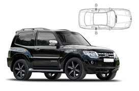 Sluneční clony na okna - MITSUBISHI Pajero 3dv. (2006-) - Len na bočné stahovacie sklá (MIT-SHOG-3-B/18)