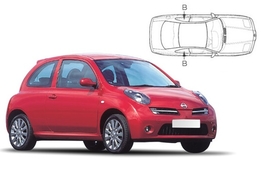 Sluneční clony na okna - NISSAN Micra 3dv. (2003-2010) - Len na bočné stahovacie sklá (NIS-MICR-3-A/18)