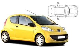 Sluneční clony na okna - PEUGEOT 107 3dv. (2005-2014) - Len na bočné stahovacie sklá (PEU-107-3-A/18)