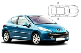 Sluneční clony na okna - PEUGEOT 207 3dv. (2006-2012) - Len na bočné stahovacie sklá (PEU-207-3-A/18)