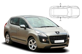 Sluneční clony na okna - PEUGEOT 3008 (2009-2016) - Len na bočné stahovacie sklá (PEU-3008-5-A/18)