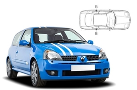 Sluneční clony na okna - RENAULT Clio II. hatchback 3dv. (1998-2007) - Len na bočné stahovacie sklá (REN-CLIO-3-A/18)