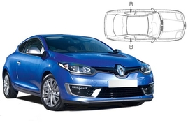 Sluneční clony na okna - RENAULT Megane III. hatchback 3dv. (2009-2016) - Len na bočné stahovacie sklá (REN-MEGA-3-B/18)