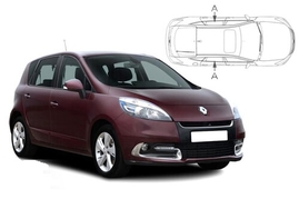 Sluneční clony na okna - RENAULT Scenic III. (2009-2016) - Len na bočné stahovacie sklá (REN-SCEN-5-B/18)