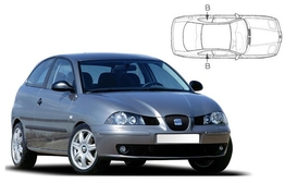 Sluneční clony na okna - SEAT Ibiza hatchback 3dv. (2002-2008) - Len na bočné stahovacie sklá (SEA-IBIZ-3-A/18)