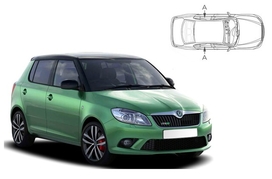 Sluneční clony na okna - SKODA Fabia II. (2007-2014) - Len na bočné stahovacie sklá (SKO-FABI-5-B/18)