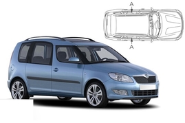 Sluneční clony na okna - SKODA Roomster (2006-2015) - Len na bočné stahovacie sklá (SKO-ROOM-5-A/18)