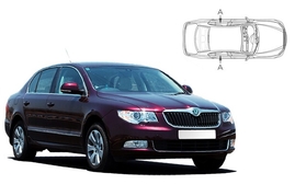 Sluneční clony na okna - SKODA Superb (2008-2015) - Len na bočné stahovacie sklá (SKO-SUPE-5-B/18)