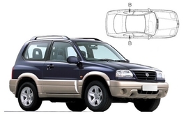 Sluneční clony na okna - SUZUKI Grand Vitara 3dv. (1998-2005) - Len na bočné stahovacie sklá (SUZ-GV-3-A/18)