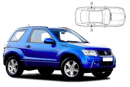 Sluneční clony na okna - SUZUKI Grand Vitara 3dv. (2005-2015) - Len na bočné stahovacie sklá (SUZ-GV-3-B/18)