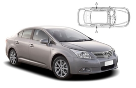 Sluneční clony na okna - TOYOTA Avensis sedan (2008-) - Len na bočné stahovacie sklá (TOY-AVEN-4-C/18)