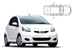 Sluneční clony na okna - TOYOTA Aygo hatchback 5dv. (2005-2014) - Len na bočné stahovacie sklá (TOY-AYGO-5-A/18)