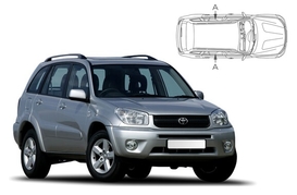 Sluneční clony na okna - TOYOTA RAV4 5dv. (2000-2005) - Len na bočné stahovacie sklá (TOY-RAV4-5-A/18)