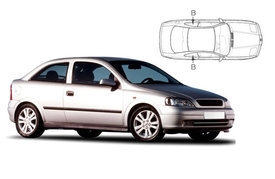 Sluneční clony na okna - OPEL Astra G hatchback/sedan 3dv. (1998-2004) - Len na bočné stahovacie sklá (VAU-ASTR-3-A/18)